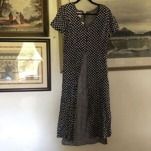 Vtg S. Roberts Blue White Floral Long Maxi Modest Dress Sz 7/8 New A3026